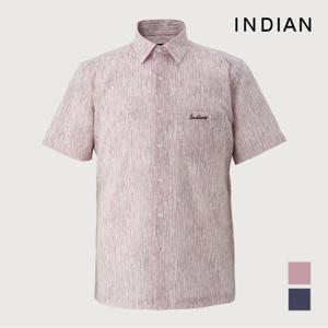 INDIAN  써커 프린트 솔리드라이크 반팔셔츠_MITNSYM3111