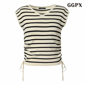 정상가:39,000원 ㅣ 단가라 사이드 끈 니트 티셔츠 (GPBLW018D)