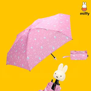 핑크 패턴 귀여운 캐릭터 손잡이 자외선차단/차광율 99.9% 암막 5단 우양산 (우산 겸 양산) MISS-2205