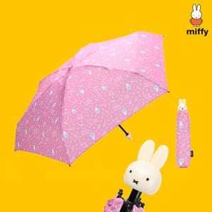 핑크 패턴 귀여운 캐릭터 손잡이 자외선차단/차광율 99% 암막  3단 우양산 (우산 겸 양산) MIL-2204