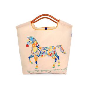 S.BEIGE FLOWER HORSE 에코백