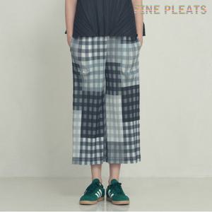 [FINE PLEATS] 피네 플리츠 체크 베이직 팬츠 그레이 체크