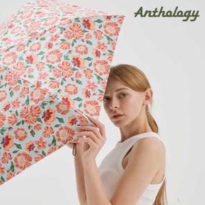 [앤솔로지] 까멜리아 플라워 패턴 자외선 차단 차광 99 암막 방풍 슬림 3단 양우산 (우산 겸 양산) ASL-401