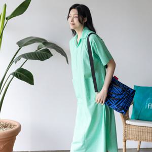 [최초가 228000원] 라이트블러 셔츠 카라 드레스 (AGMPDF08)