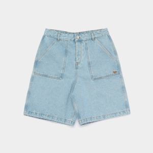 베이비 폭스 백포켓 자수로고 와이드 데님 남성 반바지 OM01403WD4009 0203
