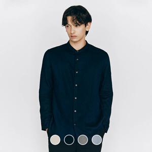 남성 여름 헨리넥 소프트 린넨100% 긴팔 남방 마 셔츠 045517