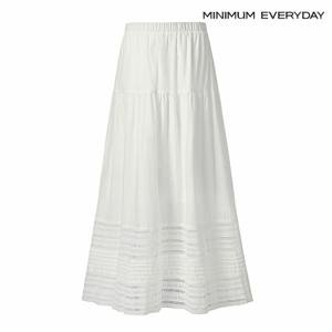 정상가:69,000원 ㅣ [미니멈 에브리데이]펀칭 레이스 셔링 밴딩 스커트 (EB2WH024D)