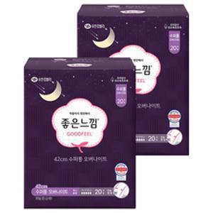 좋은느낌 오리지널 생리대 수퍼롱 날개형, 오버나이트 이상, 20개입, 2개
