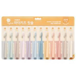 그린핑거 마이키즈 2단계 유아칫솔, 혼합색상, 12개입, 1세트