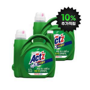 (10%캐시적립)액체세제 대용량 액츠 수퍼클린 찌든때 5.7L 2개 겸용