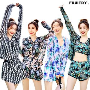 여린 M~2XL 루즈핏 래쉬가드 여성  빅사이즈 수영복 3피스 상하의 여자 레쉬가드세트