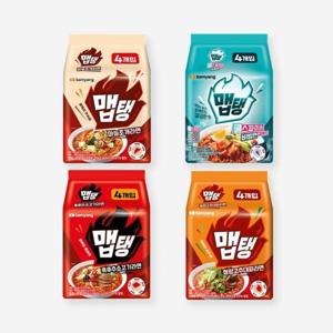 삼양 맵탱 봉지 라면 멀티팩 4종 세트 비빔면 마늘조개 흑후추 소고기 청양고추 대파