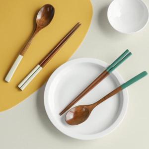 KJP마켓 신혼부부선물 수저 2세트+2세트 수공예 옻칠 배색 수저