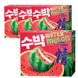 여름한정판 오리온 초코파이 수박 12P 336g x 4개