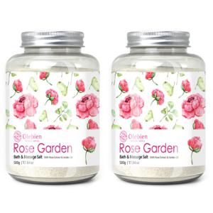 올레비엔 바스 마사지 솔트  로즈가든 500g+로즈가든 500g