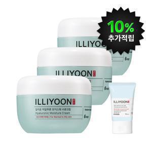 (10% 적립) 일리윤 히알루론 모이스춰  수분크림 100ml 3개 + 일리윤 세라마이드 아토수딩젤 30ML
