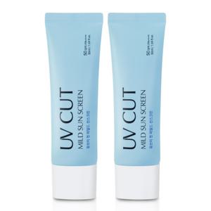 에네스티 유브이 컷 마일드 선스크린(SPF50+) 순한 선크림 50ml 2개 신제품 출시기념 여행용 10mL 증정