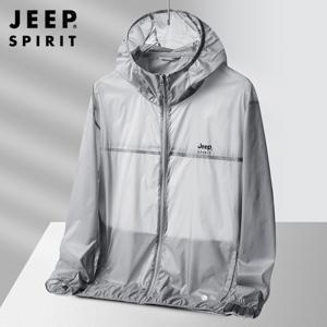 JEEP SPIRIT 남성 자켓 여름 캐주얼 얇은 윈드브레이커 경량 자외선 차단 의류