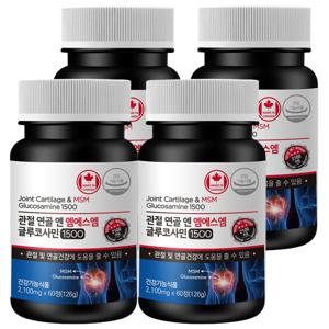 MSM 엠에스엠 조인트 글루코사민 2100mg x 60정 4병 4개월분