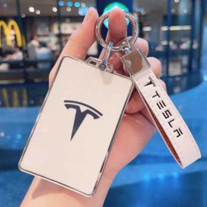 키홀더/테슬라 카드 키 케이스 커버 홀더 키링 모델3 모델Y Tesla