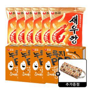 농심 누룽지팝 142g 4개+ 새우깡 90g 6개 + 누룽지팝 파우치