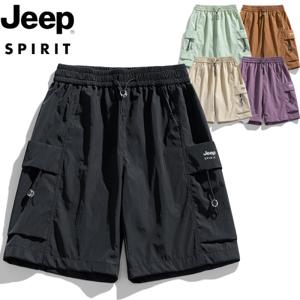 지프 JEEP SPIRIT 여름 슬림핏 슬랙스 일자 남성 캐주얼 바지 냉장고 트레이닝 속건 5부 바지 JP47981