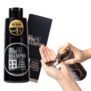 딱한번 염색샴푸 프리미엄300 GDS 블랙모 흰머리 새치 커버 염색약 (흑색 1통)