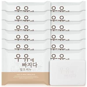 우유에 빠지다 밀크 비누 올인원 클렌징 세수비누 대용량 12개 100g