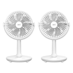 (1+1) 7엽 날개 BLDC 회전 무선 탁상용 선풍기 저소음 캠핑용 USB C타입 WD5