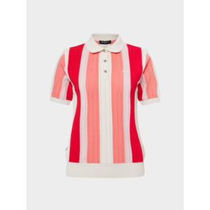 [와이드앵글] WWM25K51CP   CO 세로 스트라이프 폴로 스웨터 L (Coral Pink)