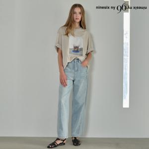 [나인식스뉴욕(영캐릭터)]워싱 라인 디테일 데님 팬츠 (NP2TA004L0)