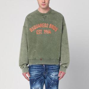 DSQUARED2 Washed green sweatshirt with logo S74GU0847S25030/Q_DSQUA-693