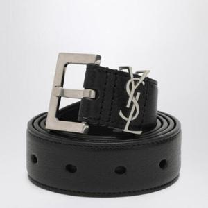 SAINT LAURENT 카상드르 블랙 가죽 벨트 634440BRM0E/XH_YSL-1000