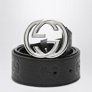 GUCCI GG 크로스 버클이 달린 블랙 점보 가죽 벨트 794196AABZA/XH_GUC-1000