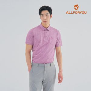 [올포유] [모델착장] 남성 올오버 프린트 카라 반팔 티셔츠 AGTYM3411-403