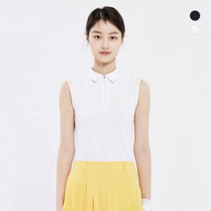 [와이드앵글] 여성 TO 니트 포인트 반집업 슬리브리스 L_WWM25240