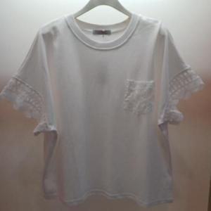 Latium HC06 부드럽고 뚝떨어지는 마크포켓 소매레이스 라운드 반팔 데일리 티셔츠 T2523ts39W