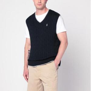 POLO RALPH LAUREN Navy blue cable-knit vest 710970288001CO/R_POLOR-HC