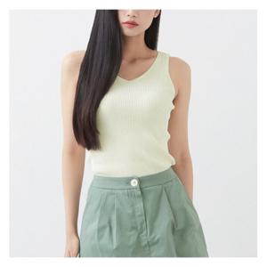 [미쏘]양브이넥 골지 나시 스웨터 (MIWKAC530T-T)