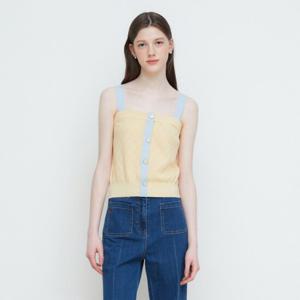 (JJ지고트) 배색 다이아 스퀘어넥 니트 베스트 GR5A1VTJ31