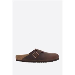 BIRKENSTOCK Boston BS flat mules in nubuck (Narrow Fit) 860133 HABANA