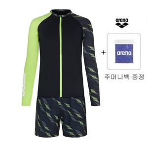 인피니트 레저 짚업 래쉬가드  A3BM1PC51BLK-MN