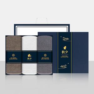 [송월타올]송월타올 추석 명절 띠지세트A(뉴컬러무지 150g 호텔수건 3매 선물세트(쇼핑백) 기념수건 답례품