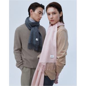 질스튜어트 액세서리 남성  프리미엄캐시미어남녀공용 로고포인트 캐시미어 100% 핑크 머플러_30x200 JUMU4F124P1