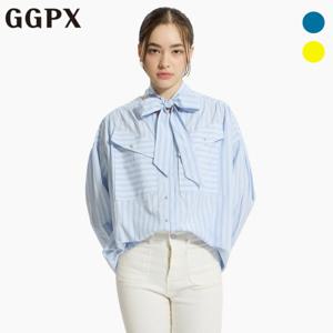 [지지피엑스]투웨이 타이넥 스트라이프 블라우스 (GP2SH059F)