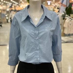 SOUP sh06 페이퍼 데일리 자수로고 7부 셔츠 AB4LSQ1