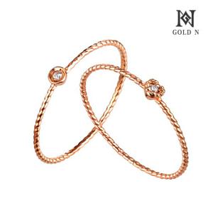 골드앤 18K 스트링 써클/하트 반지 RG