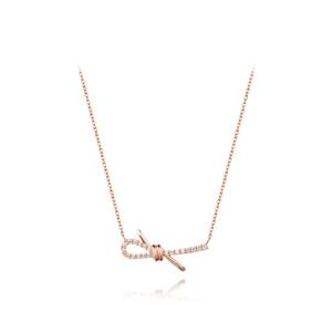 [스톤헨지][김지원PICK] Love Knot 14K 큐빅 목걸이 SA24C20T