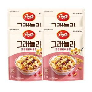 동서식품 포스트 그래놀라 크랜베리 아몬드 570g 4개