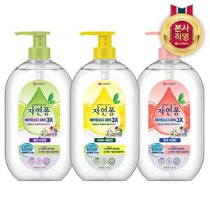 [퐁퐁]자연퐁 베이킹소다파워 3X 용기 735ML x 3개 (자몽/레몬/